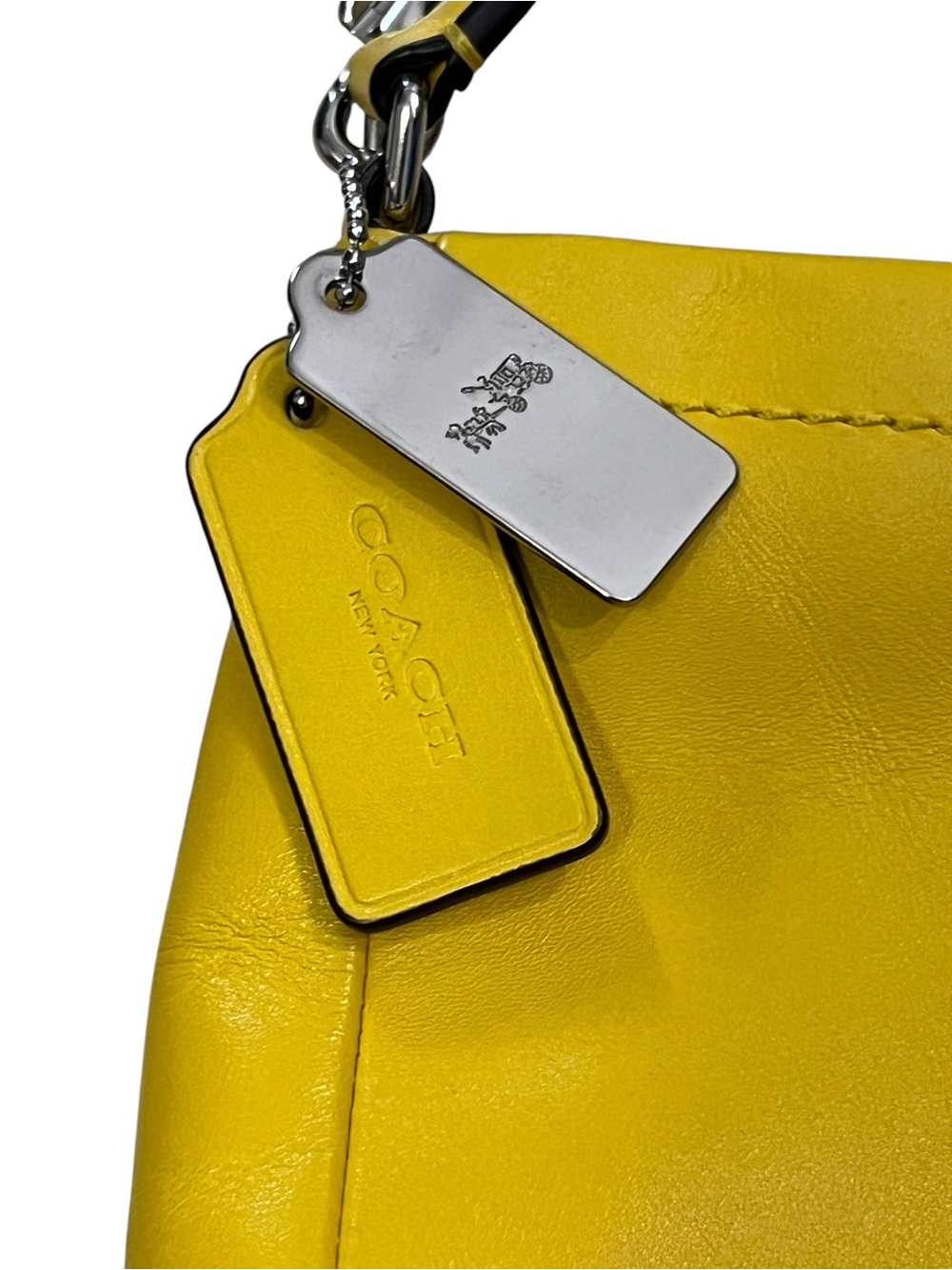 Coach Smooth Leather Yellow Crossbody Convertible Bag - Picture 5 of 11
